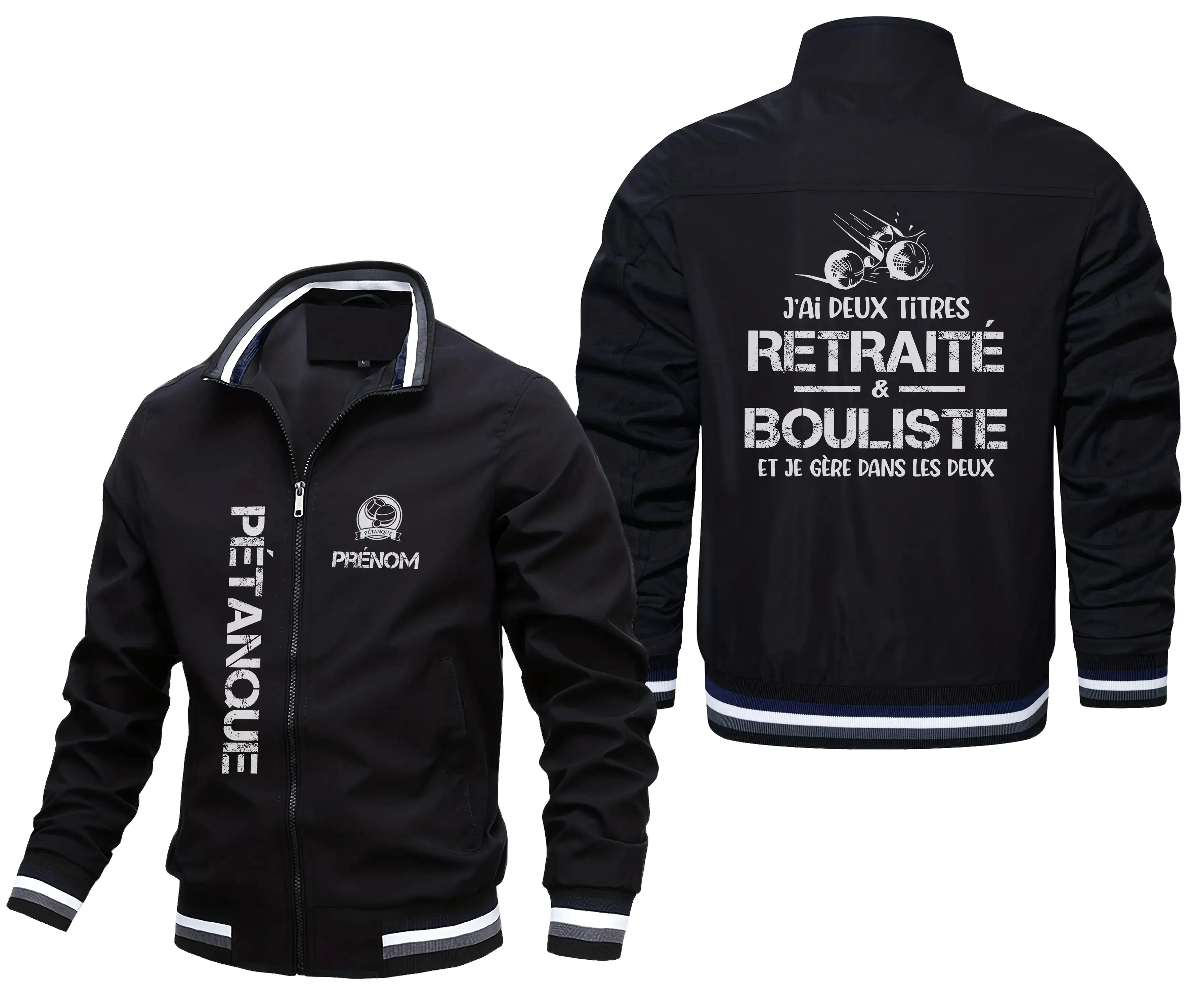 Veste De Pétanque Personnalisée, J'ai Deux Titres, Retraté & Bouliste, Et Je Gère Dans Les Deux - CT07092364