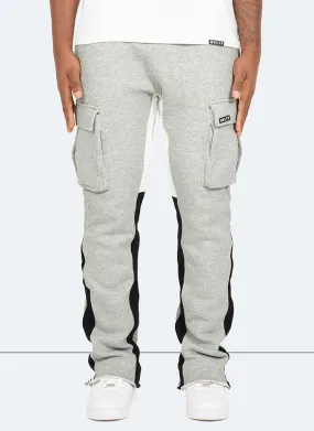 Vintage Flare Cargo Joggers - Grey