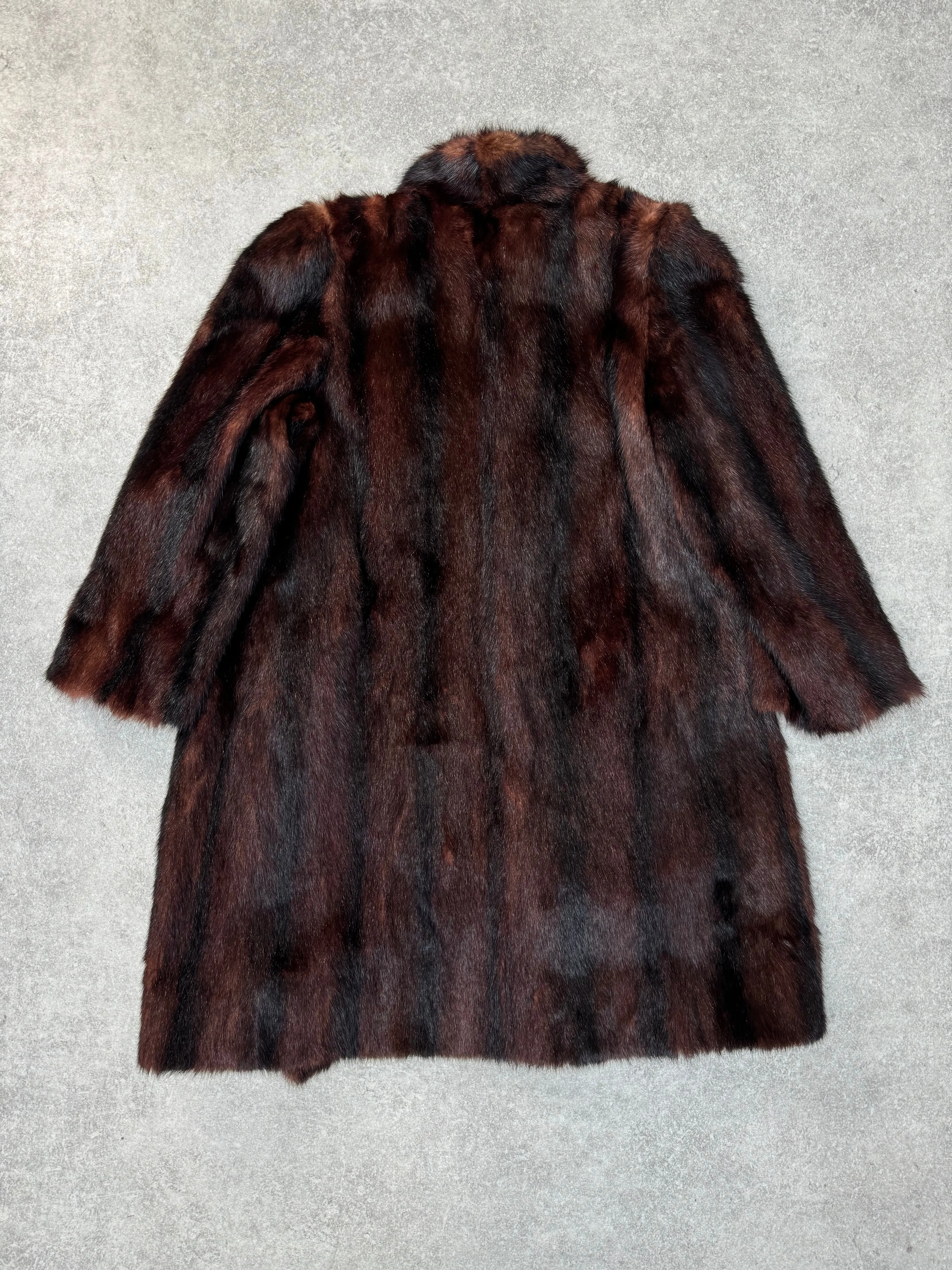 Vintage Real Fur Collared Brown Coat