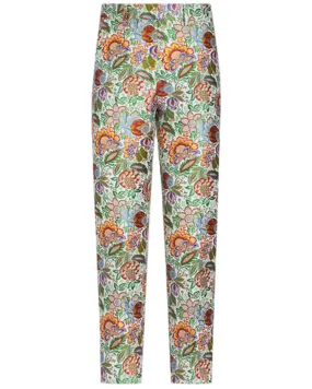 White Bouquet Printed Cigarette Trouser