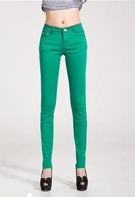 Women Skinny Jeans, Grass Green