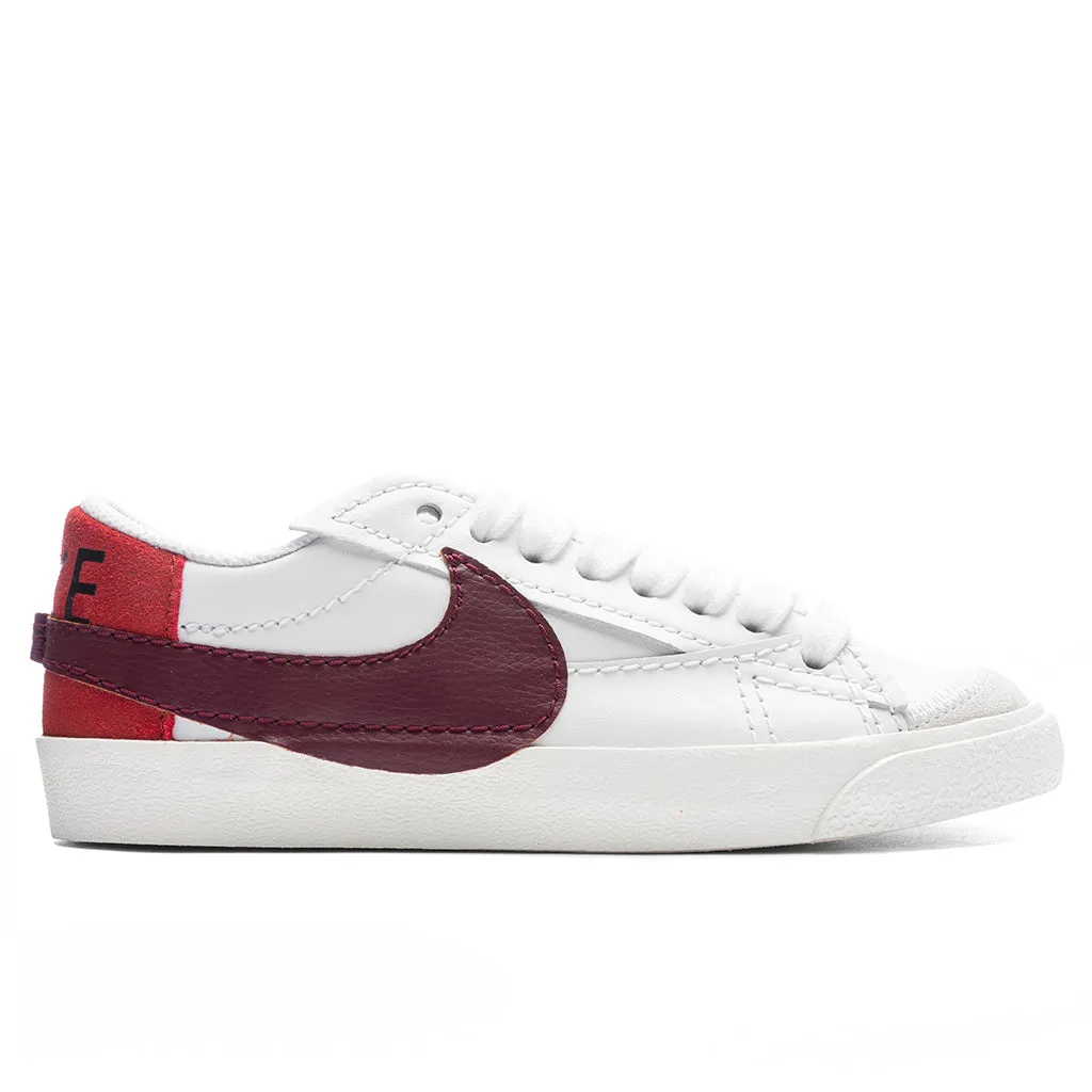 Women's Blazer Low '77 Jumbo - White/Dark Beetroot /Cinnabar/ Black