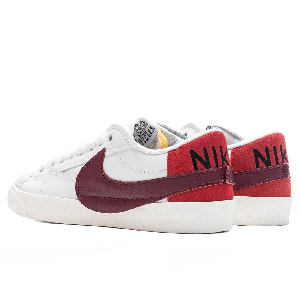 Women's Blazer Low '77 Jumbo - White/Dark Beetroot /Cinnabar/ Black