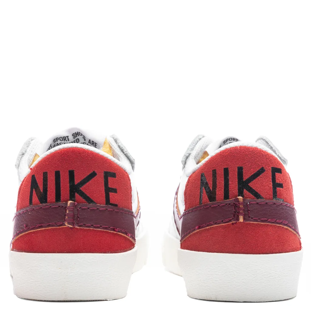 Women's Blazer Low '77 Jumbo - White/Dark Beetroot /Cinnabar/ Black