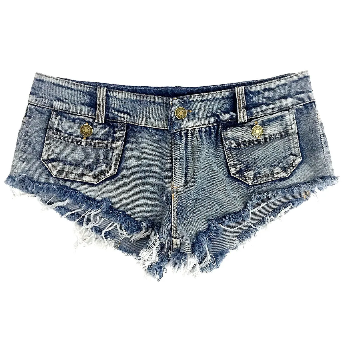 Women's Denim Hole Low Waist Night Club Pole Dance Jeans Shorts