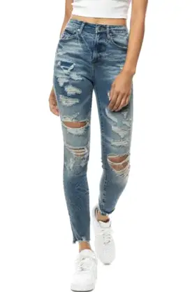 Women's High Rise Destroyed Skinny