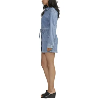 Women's JAG Jeans Light Weight Denim Long Sleeve Shirt Dress