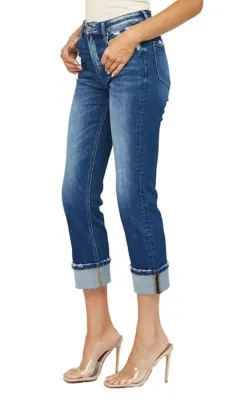 Women's Mica Denim Cuff Relaxed Fit Straight Jeans