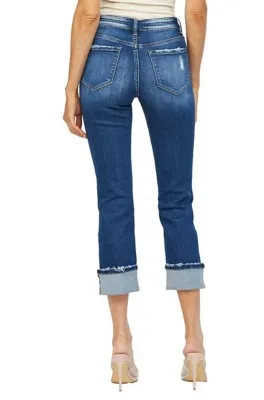 Women's Mica Denim Cuff Relaxed Fit Straight Jeans