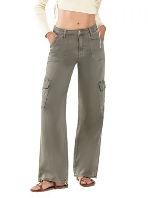 Women's Vervet Cargo Utility Loose Fit Wide Leg Jeans