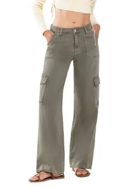 Women's Vervet Cargo Utility Loose Fit Wide Leg Jeans