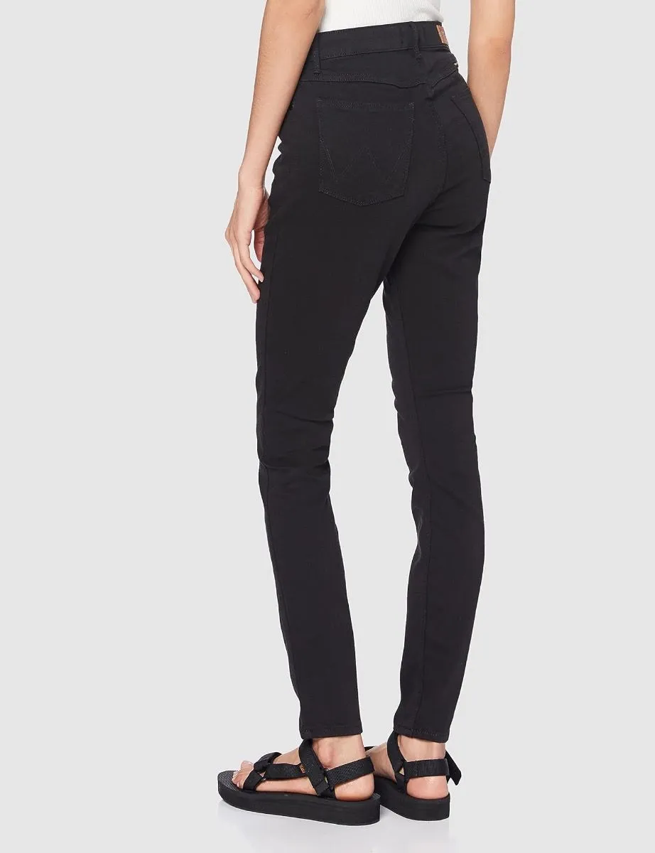 Wrangler High Rise Skinny Stretch Jeans Black