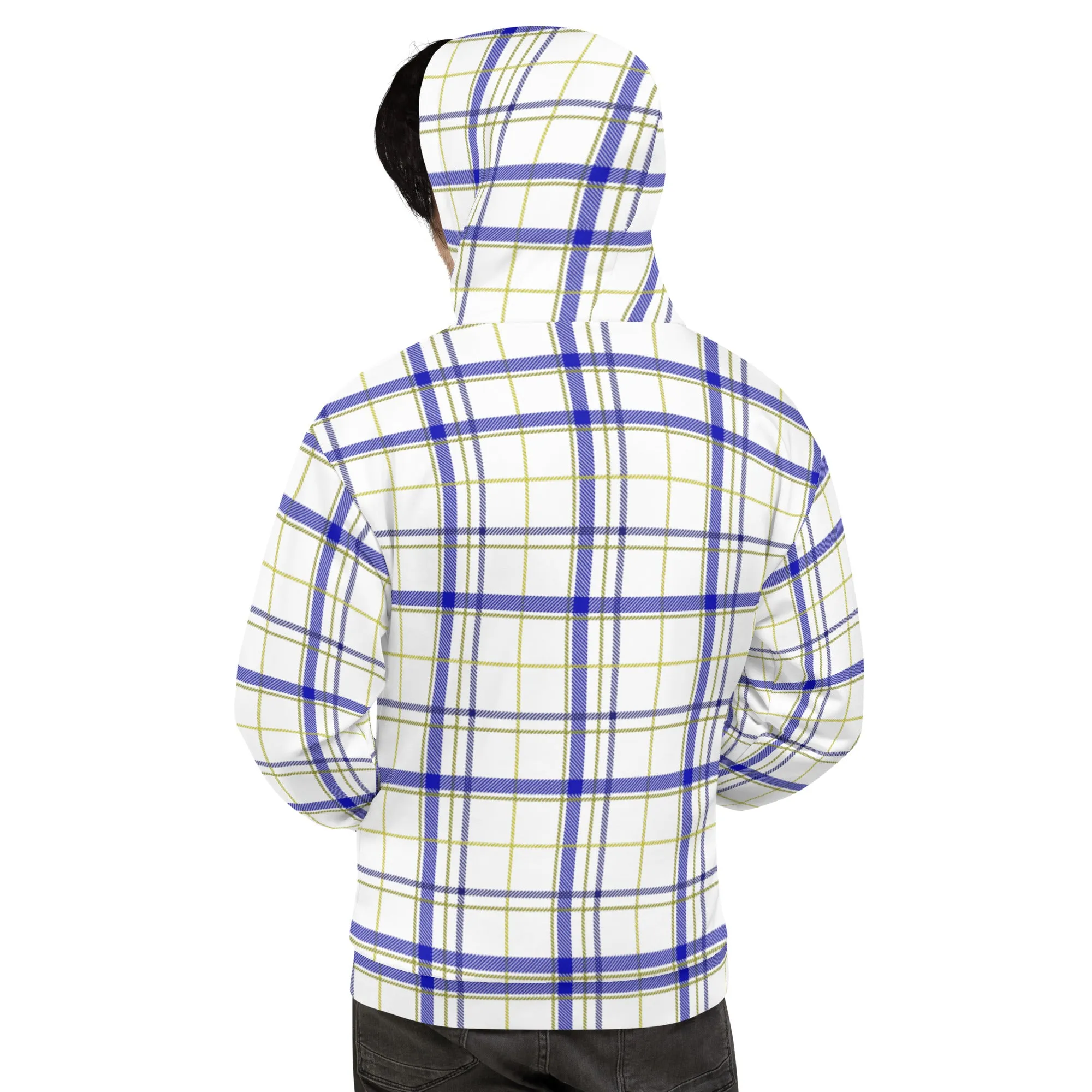 Yellow and Blue Plaid Unisex Hoodie