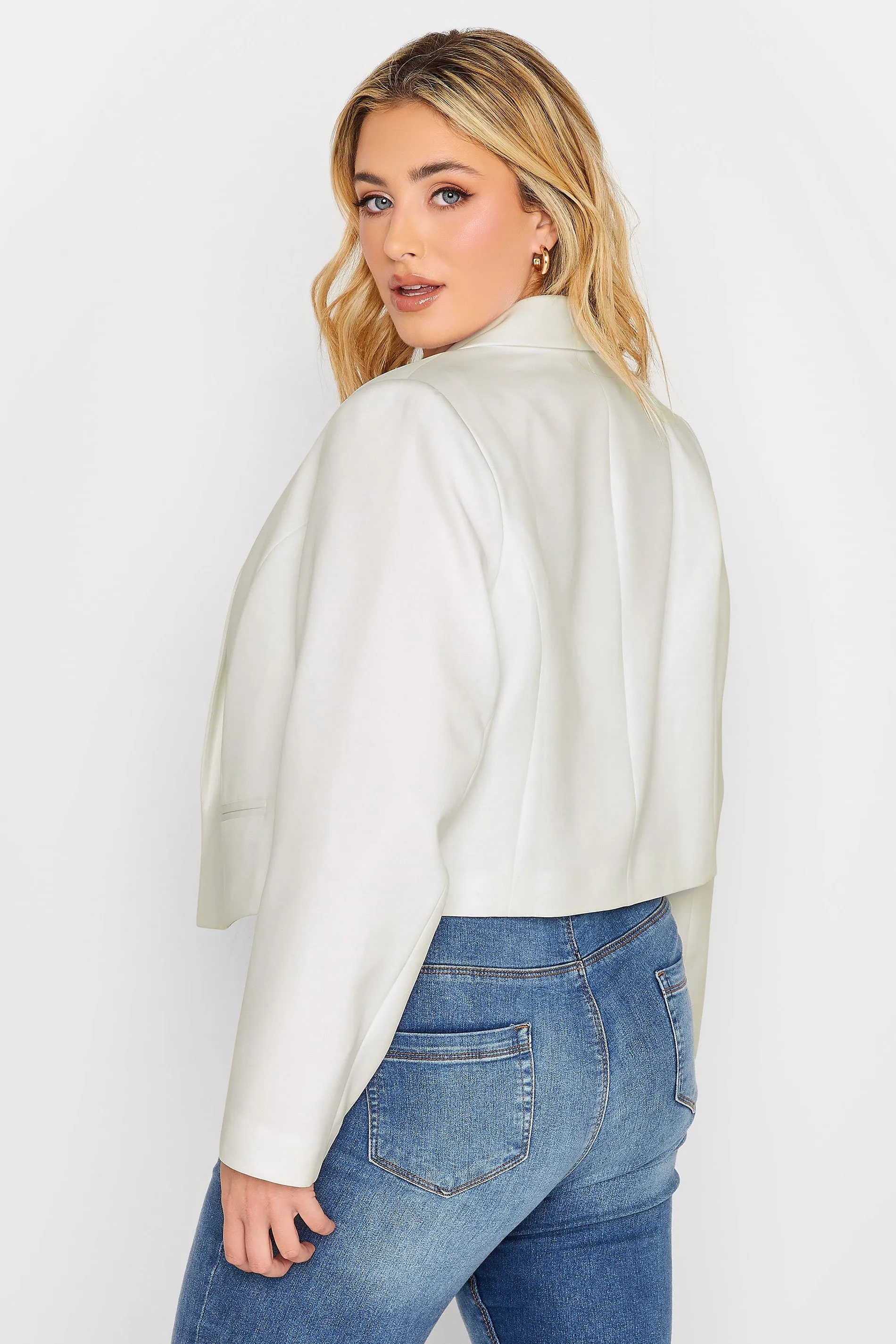 YOURS Curve White Cropped Blazer