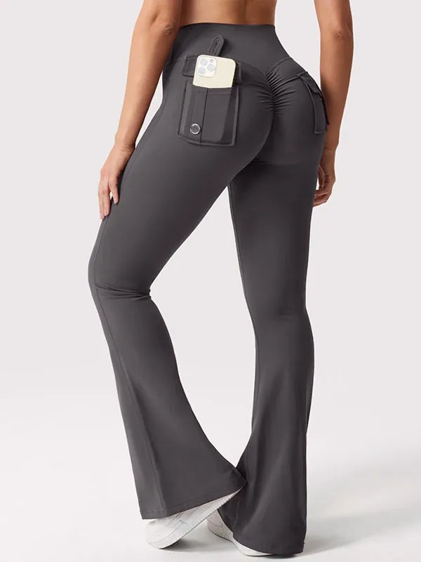 ZASUWA Female Pocket Scrunch Bum Flare Cargo Leggings