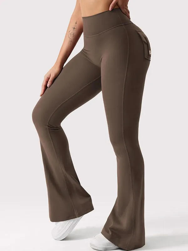 ZASUWA Female Pocket Scrunch Bum Flare Cargo Leggings