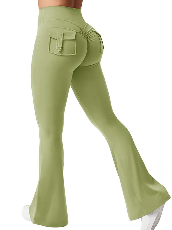 ZASUWA Female Pocket Scrunch Bum Flare Cargo Leggings