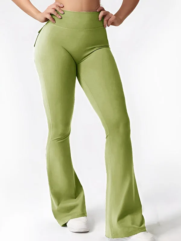 ZASUWA Female Pocket Scrunch Bum Flare Cargo Leggings