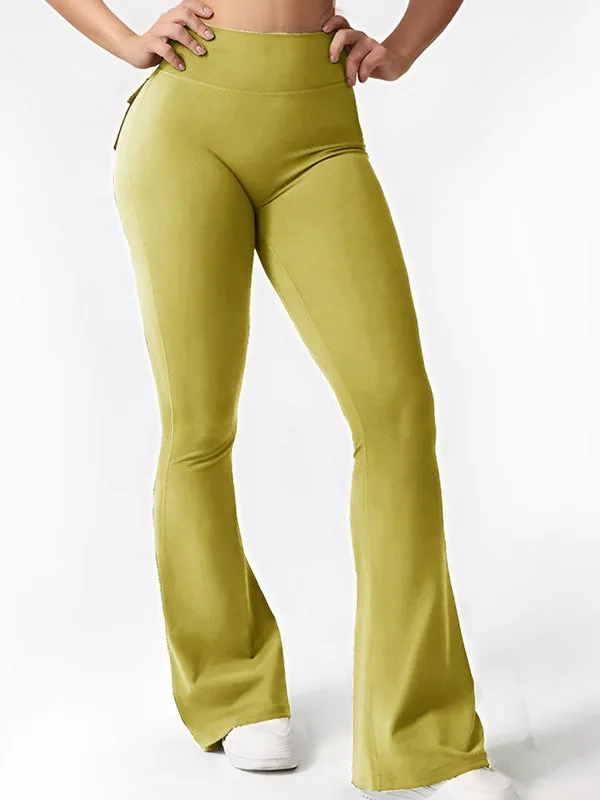 ZASUWA Female Pocket Scrunch Bum Flare Cargo Leggings