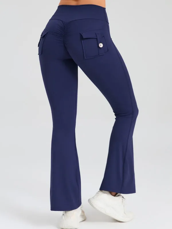 ZASUWA Female Pocket Scrunch Bum Flare Cargo Leggings