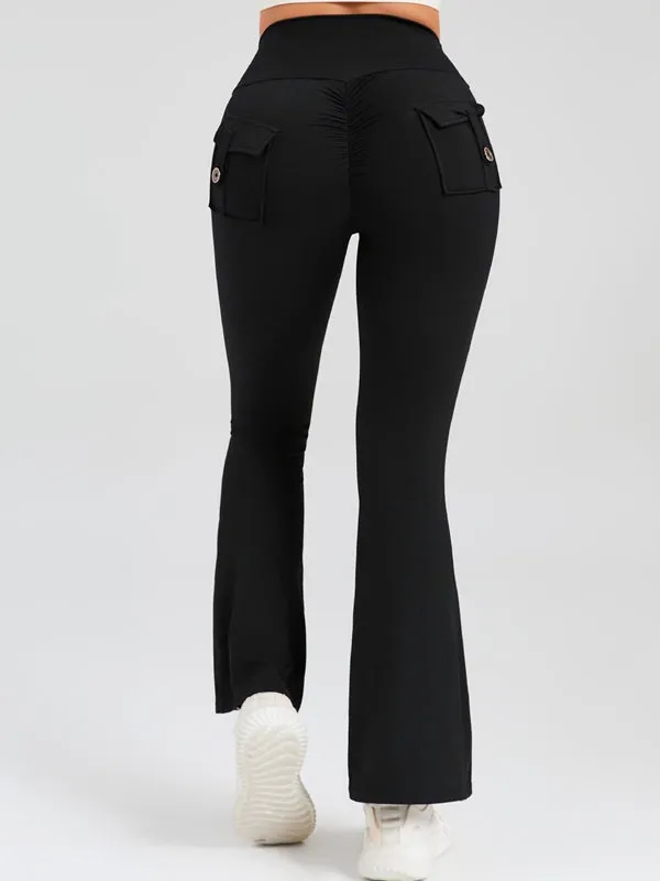 ZASUWA Female Pocket Scrunch Bum Flare Cargo Leggings