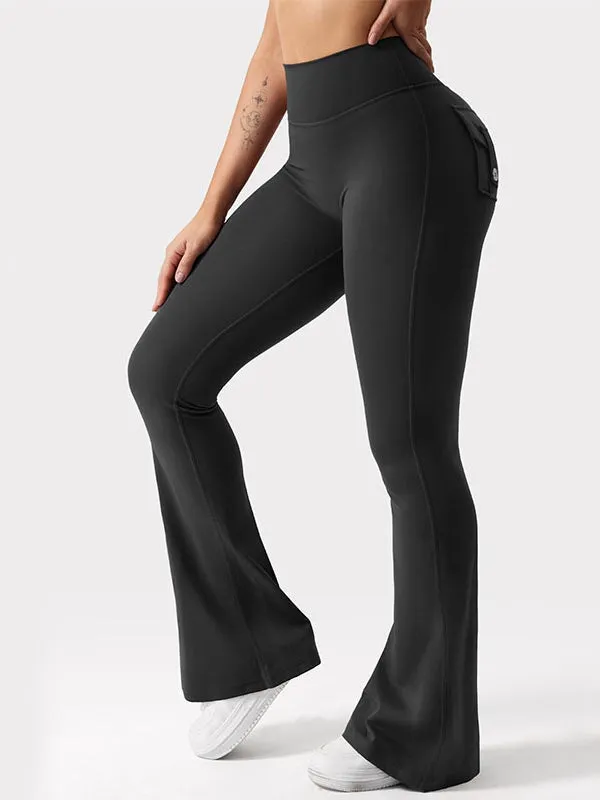 ZASUWA Female Pocket Scrunch Bum Flare Cargo Leggings