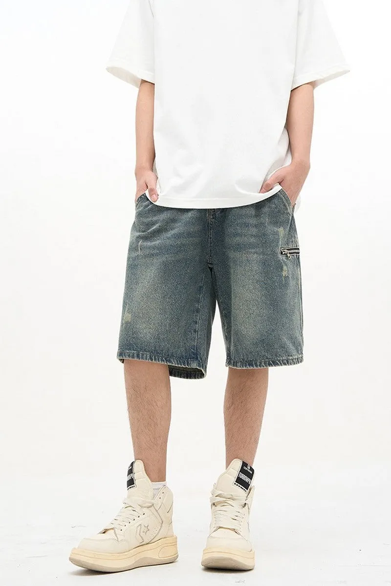 Zip Pocket Jeans Shorts