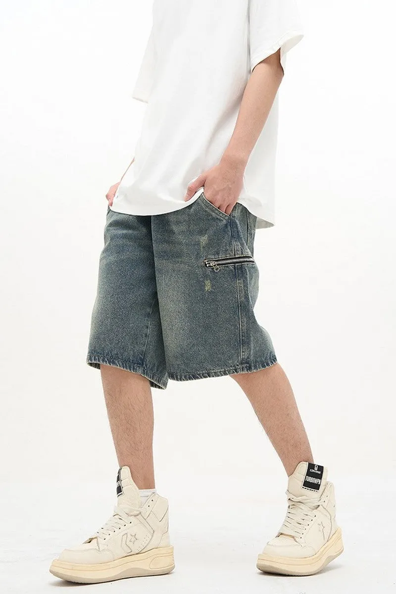 Zip Pocket Jeans Shorts